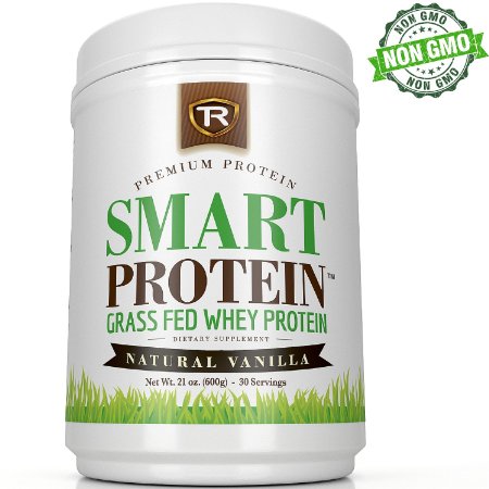 SMART PROTEIN Non GMO Grass Fed Natural Vanilla Whey Protein Powder 9679 100 Non-Denatured Native Whey Concentrate 9679 Best Tasting 9679 13lbs  30 Servings  15g Of The Most Biologically Active Protein
