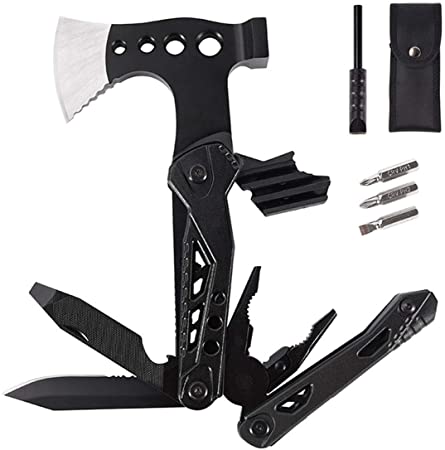 Father's Day Gift Multifunctional Pocket Mini Tools with Axe Hammer Plier Set,Mens Gifts Multitool Camping Accessories Tool Gifts for Men, Survival Gear and Equipment for Outdoor Hunting Hiking