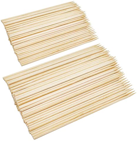 MCIGICM 190PCS 6inch 8inch Natural Wood Bamboo Plant Skewers Sticks for Garden Outdoor Indoor