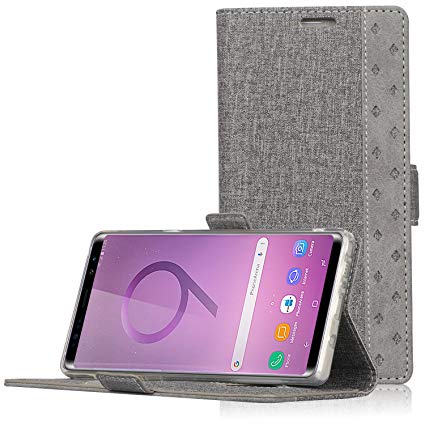 ProCase Samsung Galaxy Note 9 Wallet Case, Folio Folding Wallet Case Flip Cover Protective Case for Galaxy Note 9 2018 Release, with Card Holders Kickstand -Gray
