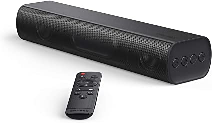 Soundbar,SAKOBS 16-Inch 2.0 Sound bar,105dB,3D Surround Sound,Wired&Wireless Bluetooth 5.0 Sound Bars for TV&PC,Optical/Aux/USB,3 Equalizer Modes,Built-in DSP,Remote Control,Wall Mountable