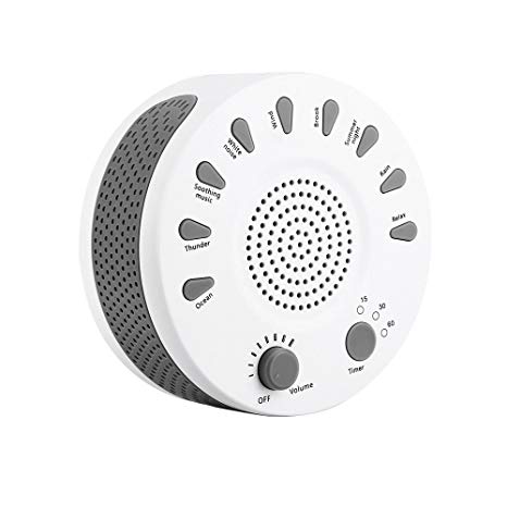 White Noise Machine for Sleeping - Portable Sleep Therapy Sound Machine with 9 Soothing Relaxing Sounds Covers Noise Playing All Night or Other Timer Option Best for Baby, Insomnia & Tinnitus Sufferer