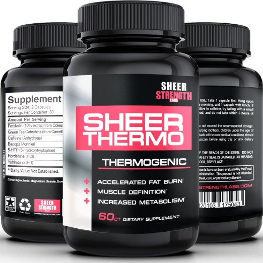 SHEER THERMO: The #1 Best Fat Burning Thermogenic Supplement ● Proven Science-Based Formula With Yohimbe   Yohimbine ● Burn Fat & Lose Weight Fast With The Most Effective Fat Burner For Women & Men