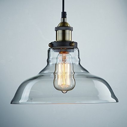 Ecopower Industrial Edison Vintage Style 1-Light Pendant Glass Hanging Light