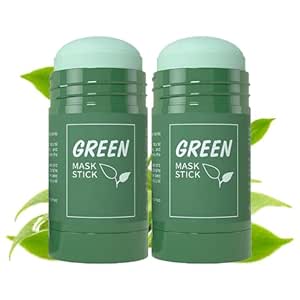 Green Tea Mask Stick, Cleansing Of Facial Skin, Mild, Moisturizing Oil Control, Blackhead Removal, Pore Refining, Suitable All Skin Types (2Pack)