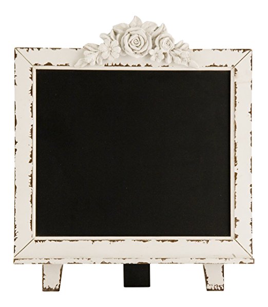 Distressed Wood Framed Free Standing Chalkboard (L:13.5 in. x W:16 in.)- Blackboard Sign - Wedding Chalkboard (Distressed White)
