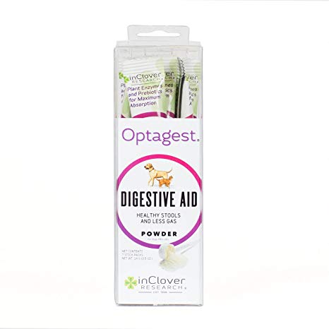 In Clover Optagest Organic Prebiotic Natural Enzyme Powder Healthy Stools Less Gas No Foreign probiotics. Daily Digestive Immune Support Dogs and Cats.