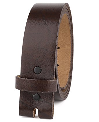 Belt for Buckles 100% Top Grain One Piece Leather,up to Size 62, 1-1/2" Wide, Made in USA