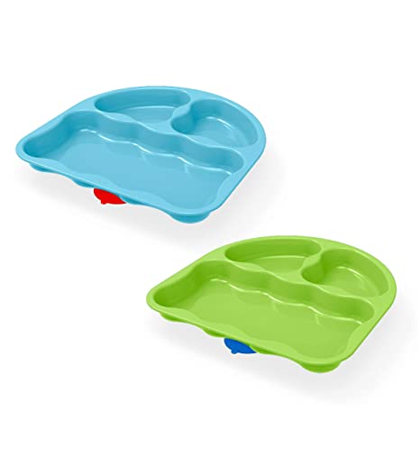 First Essentials by NUK Tri-Suction Plates, Assorted Colors, 2-Pack