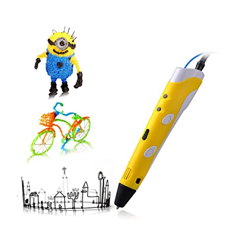 Soyan 3D Arts and Crafts Drawing 3D Printing Doodle Printer Pen with FREE 30G ABS FilamentYellow