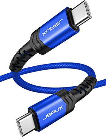 USB C to USB C 60W Fast Charging Cable, JSAUX[2-Pack 10ft 3.3ft] Type C Charger Cord Compatible with Samsung Galaxy S20 /Note 20 10, MacBook Air/Pro 13'', iPad Pro 2020, Pixel 2/3/4 XL, etc- Blue