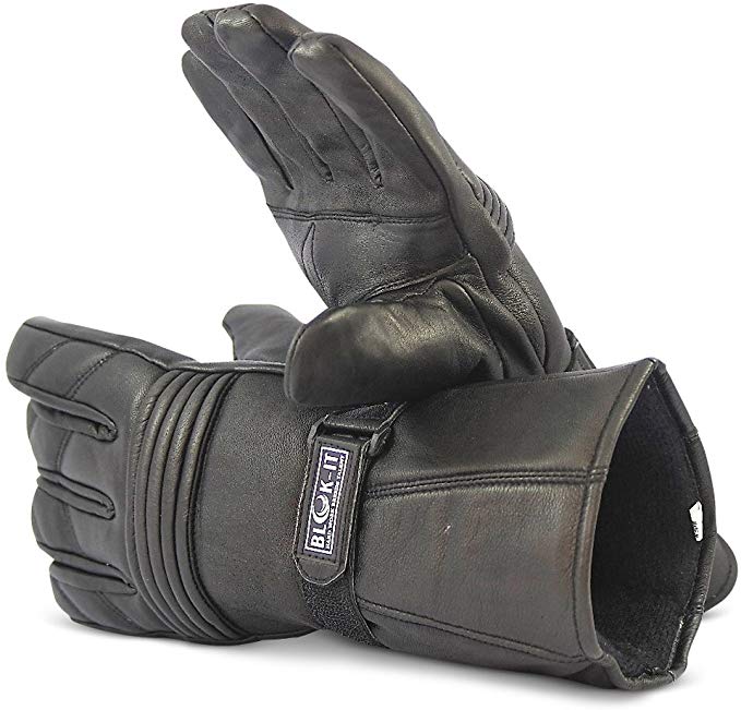 Full Leather Motorcycle Gloves by Blok-IT. Outdoor Gloves, Thermal, 3M Thinsulate Material. for Bikers, Motorcycles & Motorbikes.