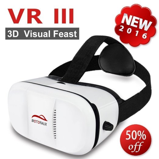 Motoraux 3D VR Visual Feast - Virtual Reality Headset Fit for Smart Phone Series Within 4.5-5.9 Inches