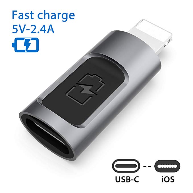 CONMDEX iOS Phone Xs to USB C Adapter 5V 2.4A PD Fast Charge Type C to Phone XS Max Converter Charger Compatible with Phone Xs 8 8 Plus 7 7 Plus 6 7s Plus SE Connect MacBook