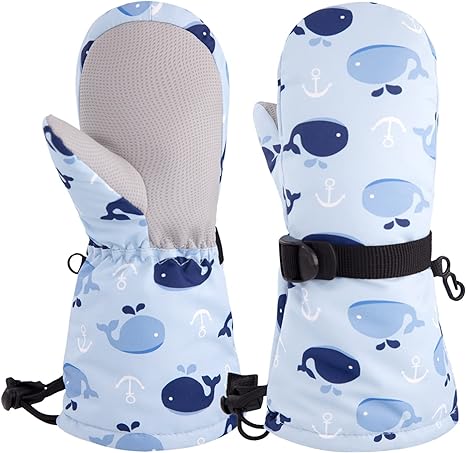 BAVST Winter Kids Waterproof Glove Mittens for Boys Girls Snow Ski Toddler Baby Gloves Outdoor for Infant Teens 1-5T