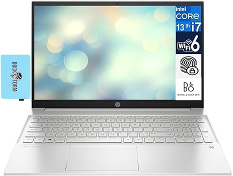 HP Pavilion 15 Laptop 15.6" WVA FHD (13th Gen Intel Core i7-1355U Processor, 32GB RAM, 1TB PCIe SSD, Intel Iris Xe, Backlit Keyboard, Fingerprint Reader, WiFi 6, Bluetooth 5.3, Win 11 Pro) w/DKZ Hub