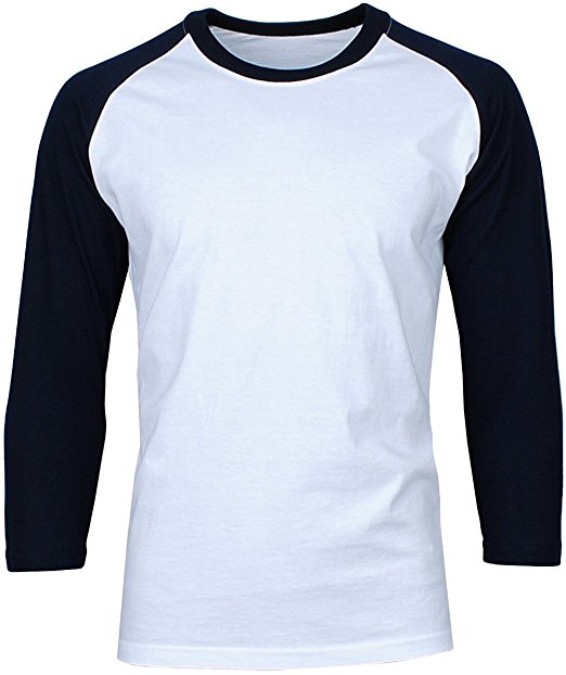 Angel Cola Men's Cotton Raglan 3/4 Sleeve Baseball T-shirt Jersey