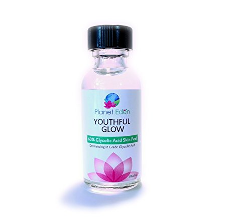 Youthful Glow 60% Glycolic Acid Peel with Free Fan Brush ~ Diminishes Acne, Wrinkles and Freckles