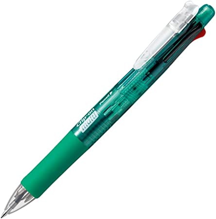 ZEBRA Clip-On Multi Color Multifunctional Pen, Clear Green Barrel (B4SA1-G)