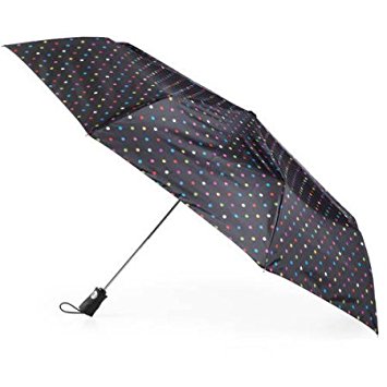 Totes Umbrella Auto Golf Size -- 55" Extra Large Coverage, Push Button Automatic Open with Carry Bag (Polka Dot)