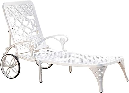 Homestyles 6652-83 Sanibel Outdoor Chaise, Lounge Chair, Off White