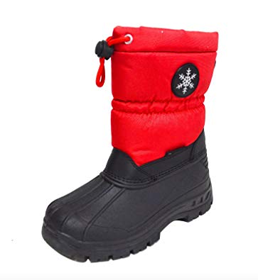 Happy Bull Winter Snow Boots Kids Girls Boys Black Water Resistant Insulated Cold Weather Shoes (BABY1/3)