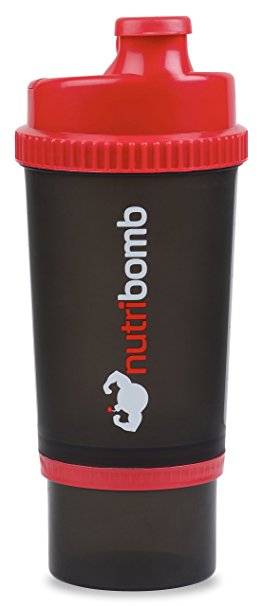 Nutribomb 3 in 1 Shaker Bottle, Supplement Shaker Cup, Pre-workout Shaker, Creatine Shaker, Protein Shaker Bottle,