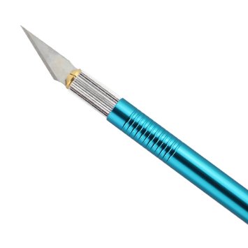 La Farah™ Heavy Duty Hobby Knife with Cap -5pcs #2 Sk5 Carbon Steel Blades Per Pack (Blue)