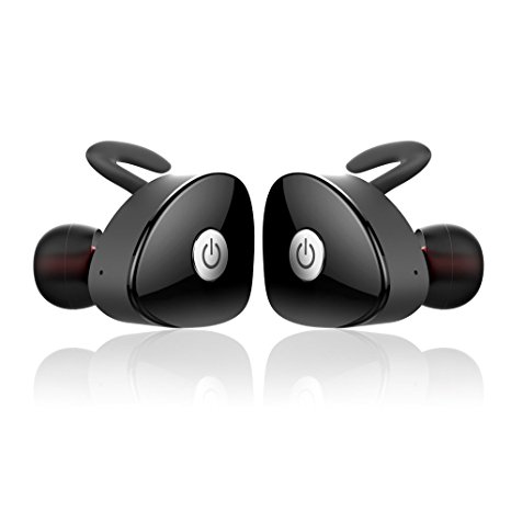 Wireless Earphones Stereo Bluetooth Headphones Headset Earbuds In-ear Sports Earphones with Dual Ear Mode Noise Cancelling for iPhones iPad Samsung Sony HTC and Most Smartphone with Long Time Super Sound Quality Experience