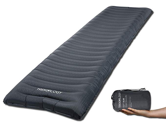 Trekology Camping Mat, Sleeping Pad, Camping Mattress - UL80 Inflatable Airbed Roll Mat Lightweight Camp Mats, Ultralight Single Inflating Bed for a Good Night Sleep on Tent Ground or Hammock …