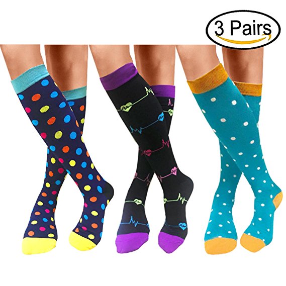 Compression Socks For Women Men 20-25mmHg-1/3 Pairs Best Medical, Nursing, Travel & Flight Socks