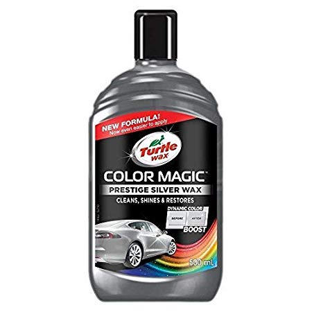 Turtle Wax Color Magic 52710 Car Polish Cleans Shines Restores Scratches - Prestige Silver Wax 500ml