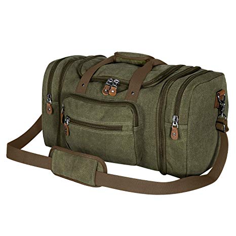 Plambag Canvas Duffle Bag for Travel, Oversized Duffel Overnight Weekend Bag(Army Green)