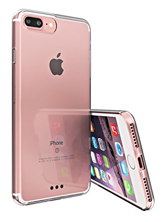 iPhone 7 Plus Case, Bomea Apple iPhone 7 Plus Clear Case Super Slim Protective Shell Bumper Cover TPU Trim with Transparent Scratch Resistant Hard Back Cover - Retail Packaging