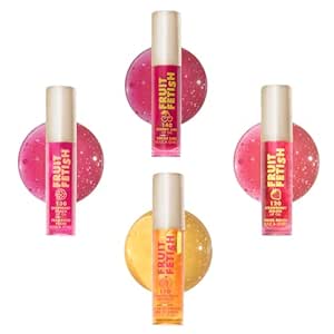 Milani Fruit Fetish Lip Oil Collection - 4 Pack Bundle - Strawberry Melon, Raspberry Peach, Cherry Lime & Passionfruit Coconut