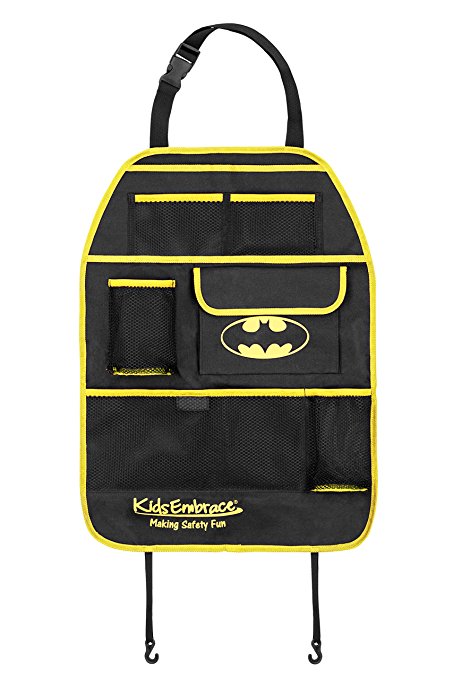 KidsEmbrace Batman Back Seat Organizer, DC Comics Deluxe 6 Pockets, Yellow, 9301KMBAT