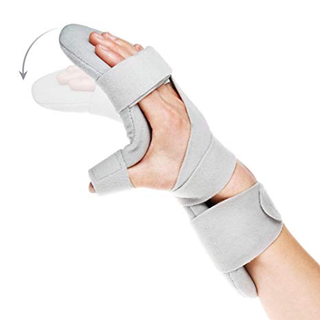 REAQER Resting Hand Splint Night WristThumb Immobilizer Support for Pain Tendinitis Sprain Fracture Arthritis Dislocation (Right)
