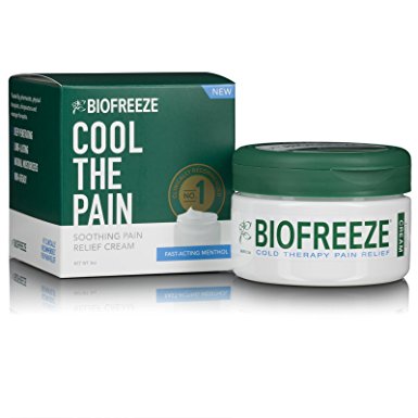 Biofreeze Cream, NEW Pain Relief Cream from the #1 Clinically Recommended Brand, Long Lasting, Advanced Topical Analgesic Pain Reliever for Arthritis, Back Pain, Sore Muscles & Joints, 3 oz. Jar