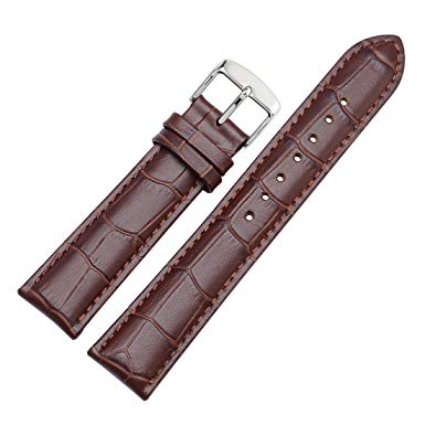 WOCCI 18mm 19mm 20mm 21mm 22mm Alligator Embossed Leather Watch Bands, Replacement Strap for Men or Women