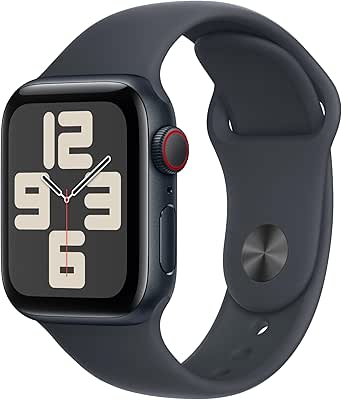 Apple Watch SE (2nd Gen) [GPS   Cellular 40mm] Smartwatch with Midnight Aluminium Case with Midnight Sport Band S/M. Fitness and Sleep Trackers, Crash Detection, Heart Rate Monitor, Retina Display