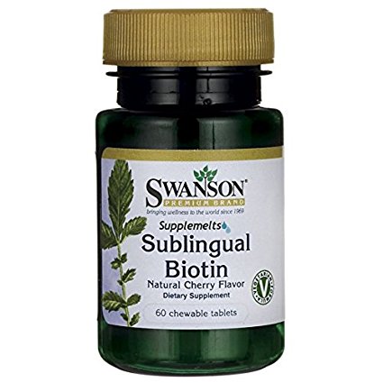 Swanson Sublingual Biotin 5,000 mcg 60 Chwbls