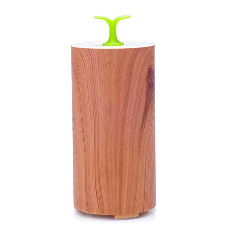 Car Oil Diffuser, Bbymie Essential Oil Diffuser Waterless Mini Oil Diffuser Wood Grain Aromatherapy just for car Or Small Room