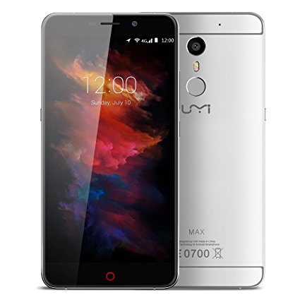 UMIDIGI MAX 5.5" FHD Android 6.0 Unlocked 4G LTE Smartphone 4000mAh Fingerprint Scanner Helio P10 Octa Core Dual SIM-Free USB Type-C 13 Megapixel Camera 3GB RAM 16GB ROM WIFI Mobile Phone (Gray)