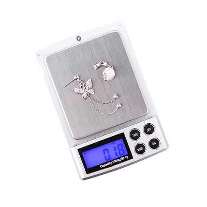 HDE Ultra Slim Pocket Scale Compact Digital Kitchen and Jewelry Weight Measuring Tool with LED Display (1000 x 0.1g)