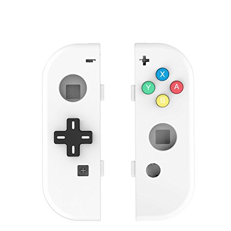 BASSTOP NS Joycon Handheld Controller Housing With D-Pad Button DIY Replacement Shell Case for Nintendo Switch Joy-Con (L/R) Without Electronics (Joycon D-Pad-White)