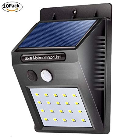 ADTALA New Design Upgraded Version Outdoor Solar Light,Motion Sensor Light with Wide Angle Illumination,Wireless Waterproof Security Light for Wall,Driveway,Patio,Yard,Garden-20 Led-Auto On Off (10)