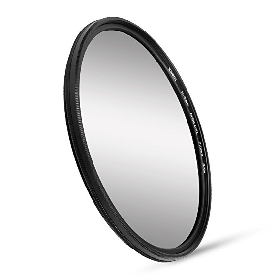 ESDDI 77mm CPL Filter Circular Polarizer Filter with Multi-Resistant Coating and SCHOTT B270 Glass