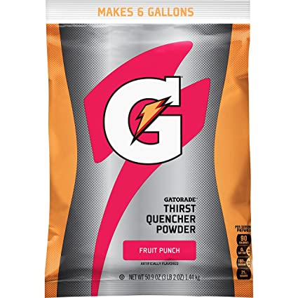 Gatorade Thirst Quencher Powder, Fruit Punch, 51 Ounce Pouch, Makes 6 Gallons/Pouch (Pack of 14)