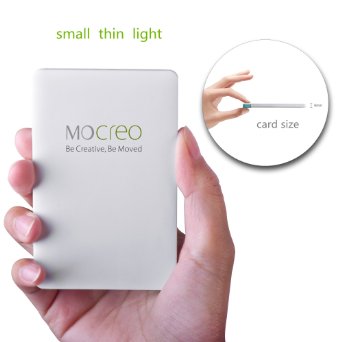 MOCREO® Power Bank, 2500mAh Universal Ultra-portable Power Bank Pack Backup External Battery Charger for iPhone and Android / Built in Micro-USB Cable - ( With Lightning Adapter Included for iPhone or iPad )(White)