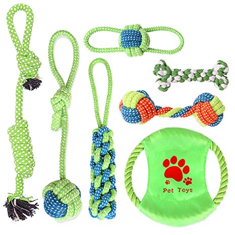 Ihoming Pet Rope Toys Set Dourable Chew Toys Aggressive Chewers Dental Hygiene Puppy Behavioral Training for Small Medium Dogs